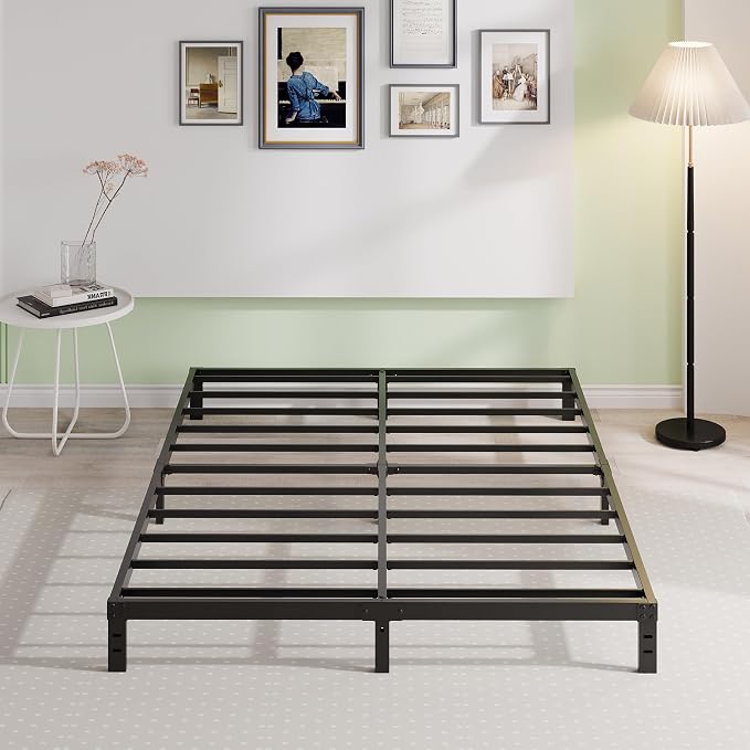 EMODA 10 Inch Full Size Bed Frame Heavy Duty Metal Platform | No Box Spring Needed, Easy Assembly Noise Free, Black