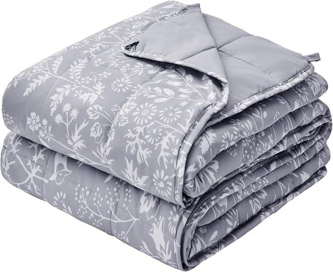 yescool 25 lbs Weighted Blanket Queen Size for Adults (60”x 80”, Pearl Grey) Cooling Heavy Blanket for Sleeping Perfect for 240-260 lbs, Winter Thick Breathable Blanket with Premium Glass Bead