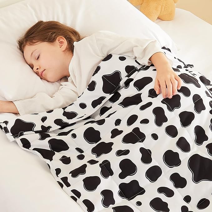Weighted Blanket - 3 lbs Cow Pattern Heavy Blanket - Small Size Breathable Lap Blanket(36"x48", 3 lbs)