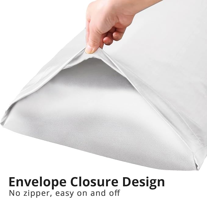 Body Pillow with Satin Pillowcase, Body Pillow for Adults, Removable Cover, White (20"x54") | 20"x54", Removable Cover, OEKO-TEX Certified Down Alternative Filling,Washing Machine