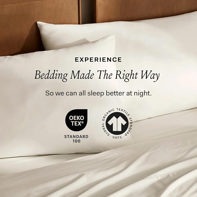 BOLL & BRANCH Signature Hemmed Duvet Set, Twin/Twin XL, Mineral | 1 Duvet Cover, 1 Sham - Luxury 100% Organic Cotton - Buttery Soft, Hidden Closures