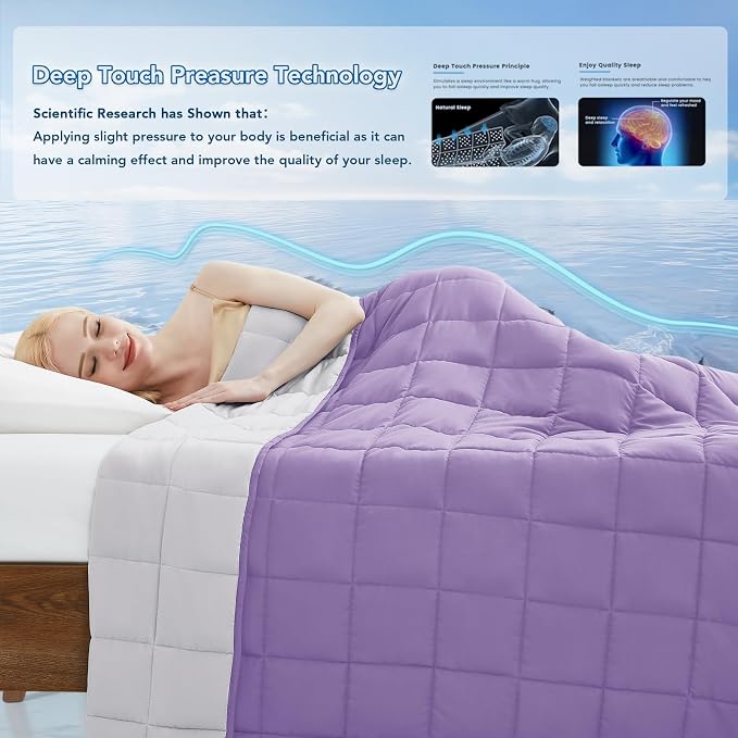Weighted Blanket (20lbs 80"x87" King Size) Soft Cooling Heavy Blanket Sleeping, Apply to 190-210 lbs Body, Thick Breathable Blanket with Glass Bead, Easy Care
