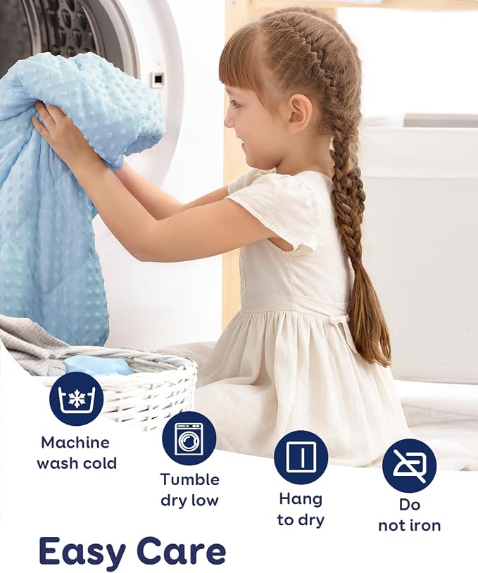 3lbs Weighted Blanket, Cooling Soft Minky Dot Heavy Blankets, 36"x48" | Gentle Hug-Like Comfort, Reversible Cooling & Cozy for All Seasons, 7-Layer for Even Weight Distribution, Machine Washable