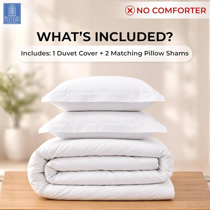 3 Pc Duvet Cover Queen Size/Full Size Set-100% Egyptian Cotton 600 Thread Count Ultra Soft Premium Durable Comforter Cover Zipper Closure & Corner Ties- (White, 90" X 90")