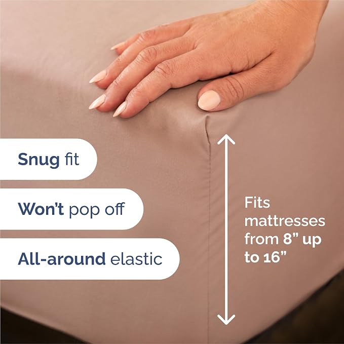 King Size 4 Piece Sheet Set - Comfy Breathable & Cooling Sheets - Mauve | Hotel Luxury Bed Sheets for Women & Men, Deep Pockets, Easy-Fit, Extra Soft and Wrinkle Free Sheets, Oeko-Tex Bed Sheet Set