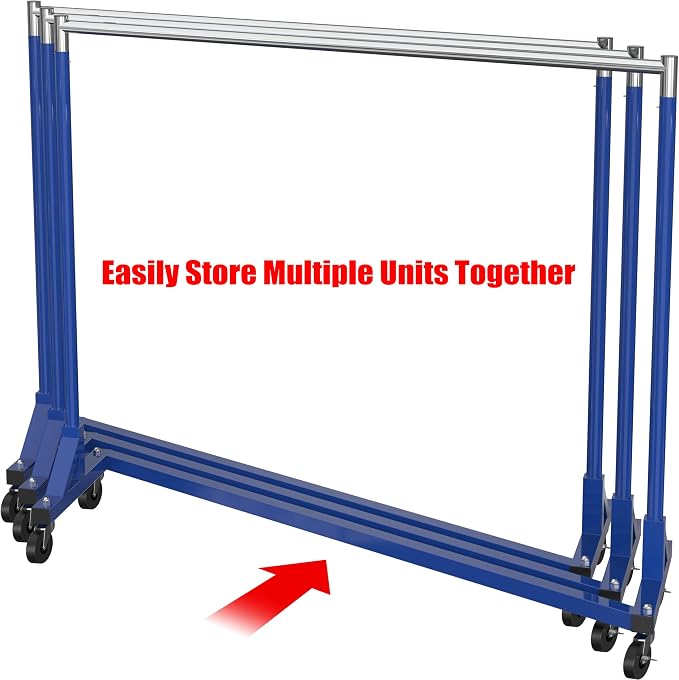 Simple Houseware Industrial Grade Z-Base Garment Rack, 63" W/500Lb, Blue
