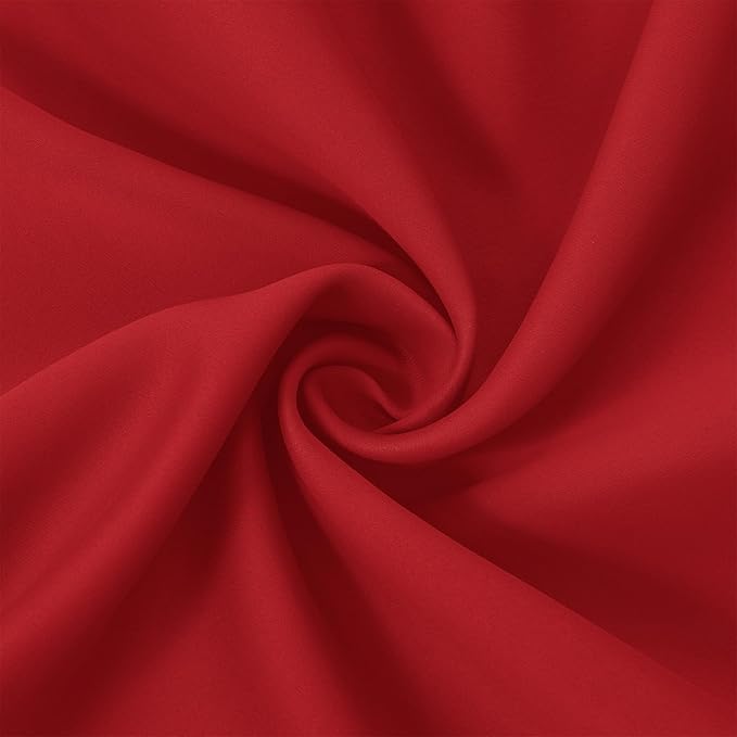 Blackout Curtains 52 x 84 inch/Bright Red Curtains Set of 2 Panels/Thermal Insulated Room Darkening Bedroom Curtains