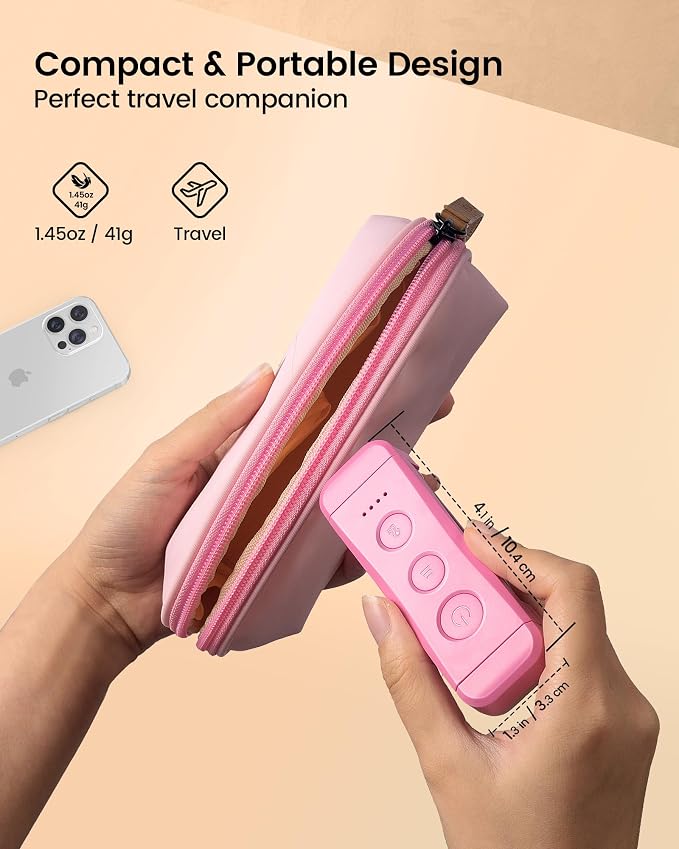 Glocusent USB Rechargeable Book Light, Portable Clip-on LED Reading Light | 3 Amber Colors & 5 Brightness Dimmable, bookmark, Eye-Caring,Compact Gift ,Women Book Lovers,Christmas, Book Accesories,Pink