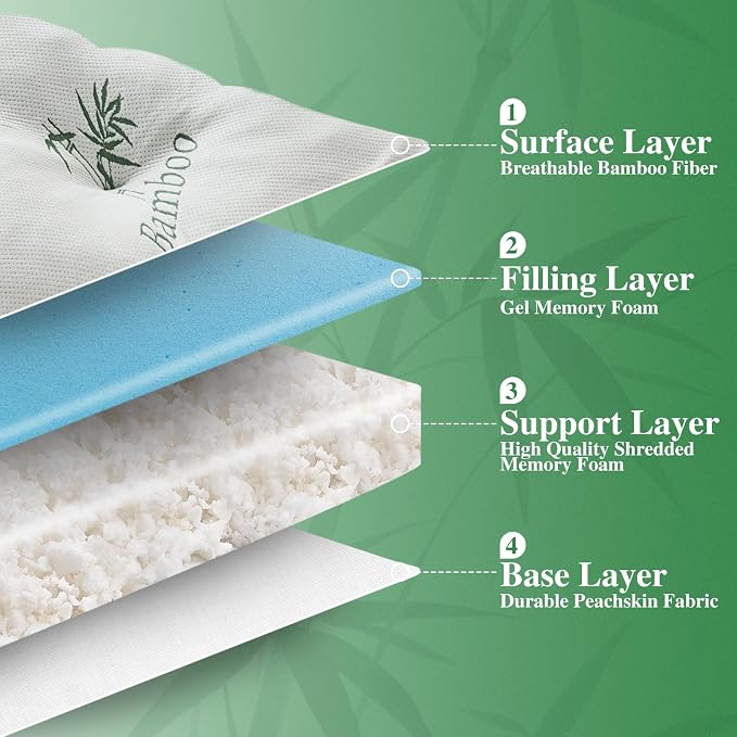 WhatsBedding 4 Inch Memory Foam Mattress Topper Twin for Back Pain Relief, Filled with Breathable Gel Memory Foam, Cooling Bamboo Viscose Air Layer, Supportive Pillow Top Mattress Topper