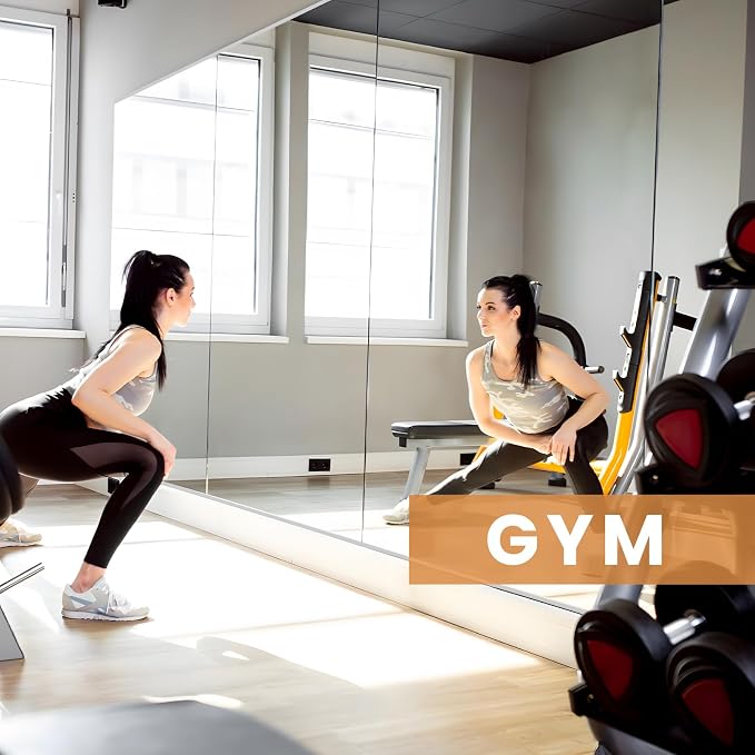 pertetey 48 x 32 in Home Gym Mirrors, Frameless, 2-Pack | Tempered Glass, Full Body View, Wall Mounted for Yoga, Exercise, Dance Studio