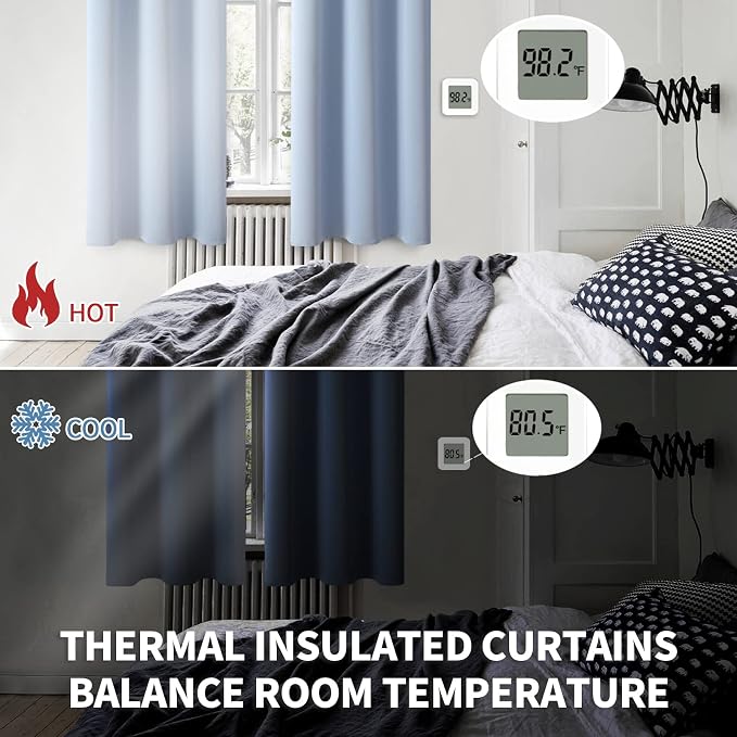 BGment Blackout Curtains for Living Room - Grommet Thermal Insulated Room Darkening Curtains for Bedroom, 2 Panels of 52 x 63 Inch, Spa Blue | Grommet Top, Light-Blocking, Sunblock, Thermal Insulated, Window Drapes for Kids Boys Room, 52x63 Inch