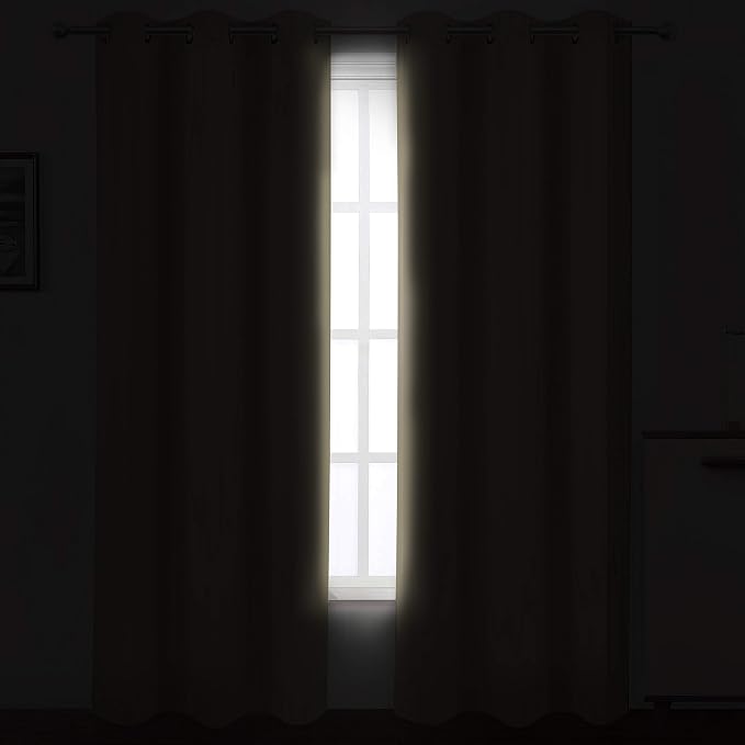 Beige Blackout Curtains/42 x 84 Inch/Set of 2 Panels Room Darkening Curtains for Bedroom
