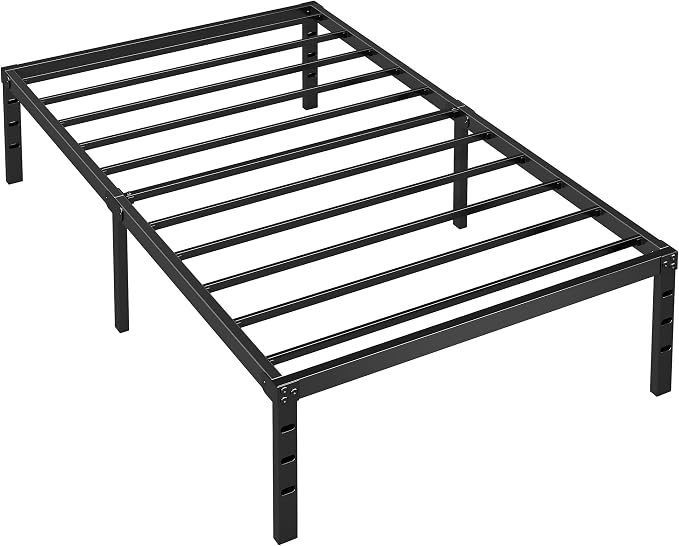 Metal Platform Bed Frame Twin Size, 12 Inch Height with Heavy Duty Steel Support, No Box Spring Needed, Easy Assembly and Underbed Storage,Black