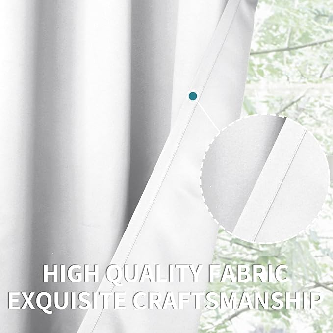 BGment Short Curtains for Small Window 45 Inch Long - Pure White 2 Panels | Grommet top, Room Darkening, Sunblock, Thermal Insulated, Window Drapes for Kitchen, 38x45 Inch