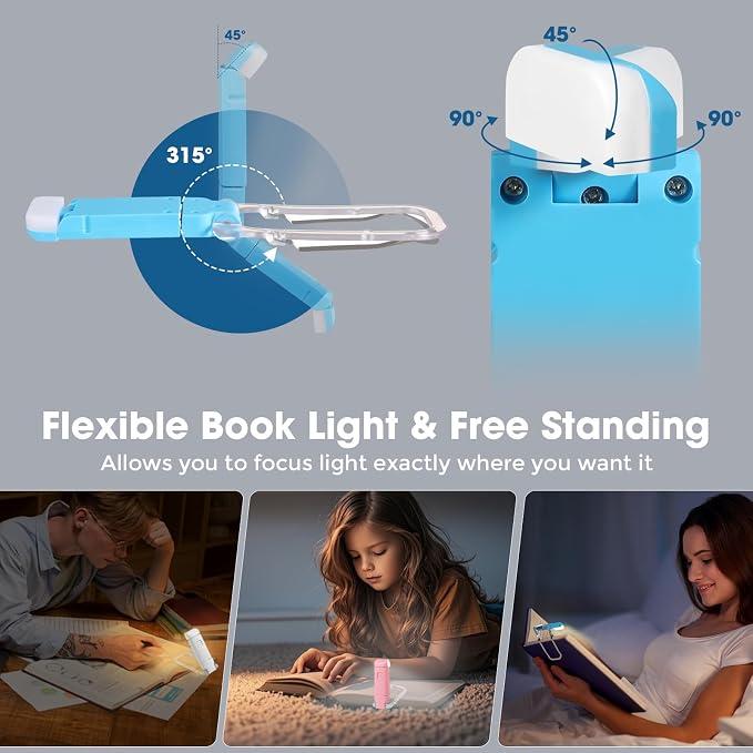 VZZNN 12 Pack Reading Light,Rechargeable Book Light for Reading in Bed,Clip-On Book Lights with 3 Color Temperature,Bulk Gifts for Book Lovers Kids Adults（Multicolor）