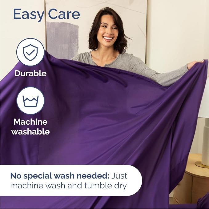 Queen Size 4 Piece Sheet Set - Comfy Breathable & Cooling Sheets - Purple | Hotel Luxury Bed Sheets for Women & Men, Deep Pockets, Easy-Fit, Extra Soft and Wrinkle Free Sheets, Oeko-Tex Bed Sheet Set