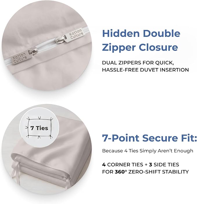 1 Pc Twin XL/Twin Duvet Cover Only-100% Egyptian Cotton 600 Thread Count Ultra Soft Premium Durable Comforter Cover Zipper Closure & Corner Ties - (Light Grey, 68" X 90")