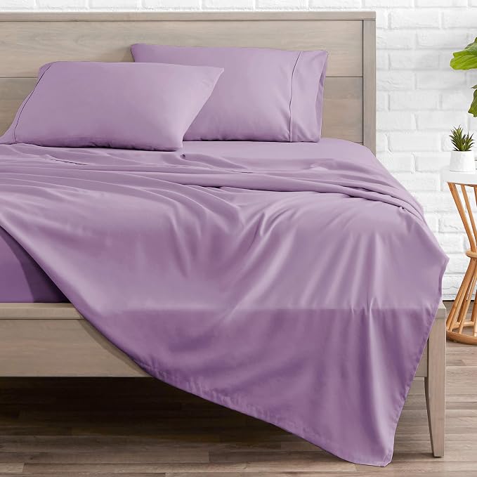Bare Home Twin Sheet Set - 1800 Ultra-Soft (Twin, Lavender) | Deep Pockets 6 to 15 Inches, Breathable, Hypoallergenic, Hotel Luxury, Easy Fit, Soft, All-Season