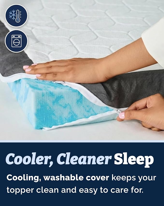 Mattress Topper - 3 Inch Memory Foam Mattress Topper with Cover - Twin | Cooling Cover for Hot Sleepers, Plush, Thick & Comfy, Pain & Pressure Relief, Mattress Pad with Straps & Washable Cover