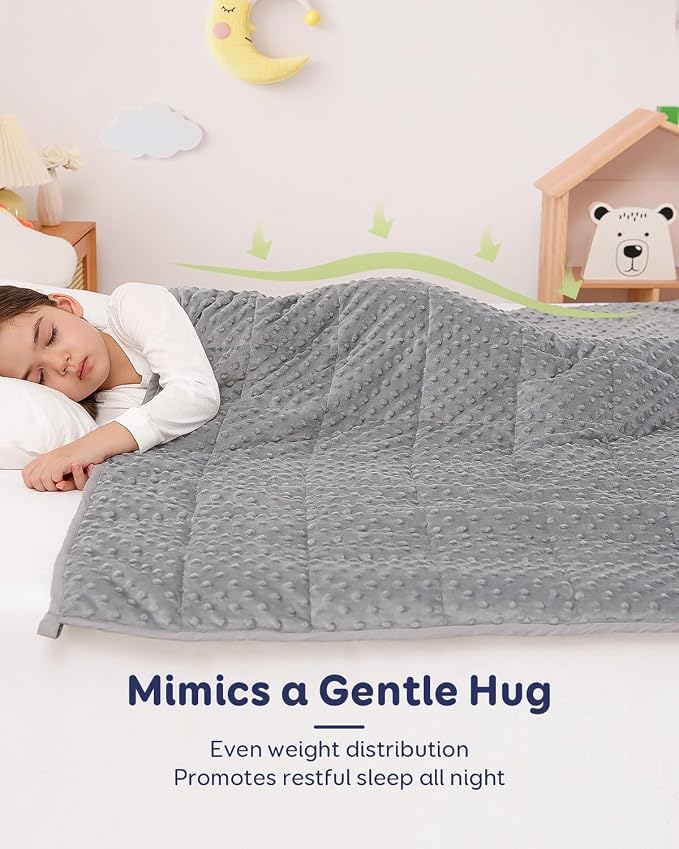 3lbs Weighted Blanket, Cooling Soft Minky Dot Heavy Blankets, 36"x48" | Gentle Hug-Like Comfort, Reversible Cooling & Cozy for All Seasons, 7-Layer for Even Weight Distribution, Machine Washable