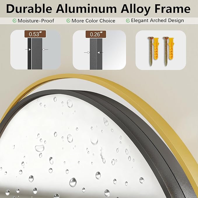 Mirror Full Length, 78"x35" Oversized Arched Floor Full Length Mirror with Stand, Room Decor Big Full Body Floor Mirror with HD Tempered Glass Aluminum Frame for Bedroom Living Room, Black