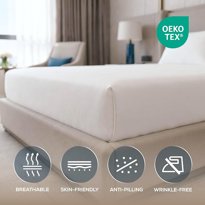Bulk 24-Pack Twin Flat Sheet Only, Hotel Top Sheet for Resort, White | Commercial Grade Sheet, Ultra Soft Microfiber, Breathable Fabric, Wrinkle And Fade Resistant, Easy Care