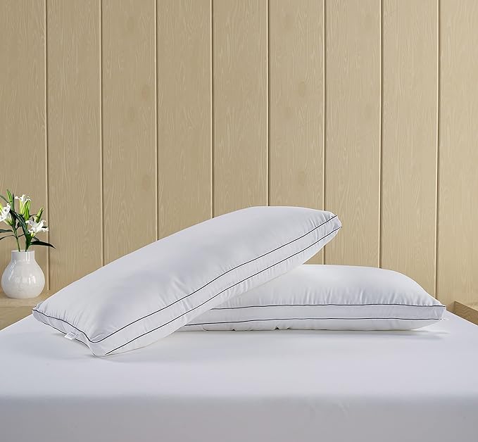 LANE LINEN Standard Size Bed Pillows for Sleeping, Set of 4, 20x26 - White | Perfect for Side, Back & Stomach Sleepers, Down Alternative Fill, Medium Firm, Breathable, Cooling, Soft & Fluffy Comfort