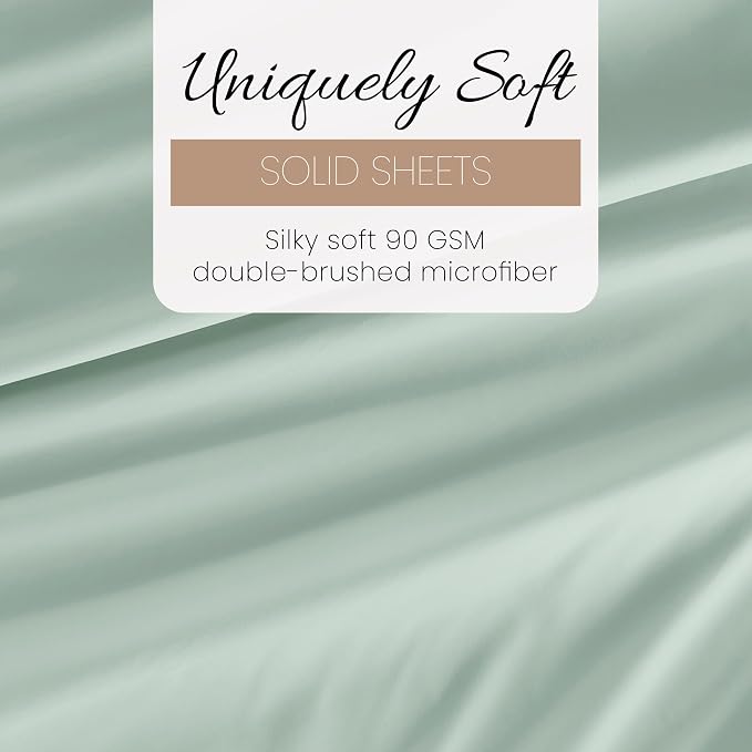 Linen Market Brushed Microfiber Twin XL Sheet Set 3 Piece – Oeko-TEX Certified Ultra Soft & Wrinkle-Free - 16" Deep Pocket Sheets - Easy Care Twin XL Size - Mint