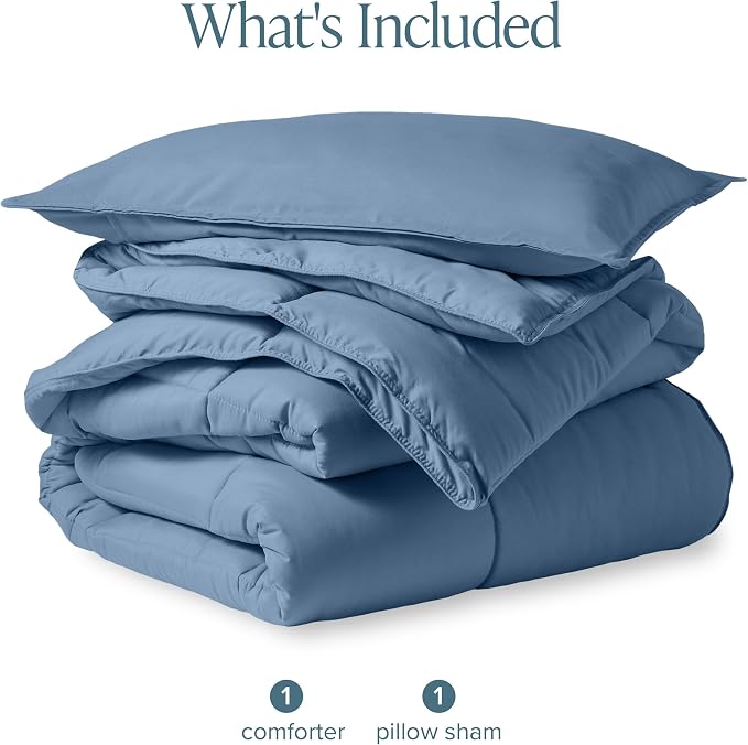 Bare Home Comforter Set - 1800 Ultra Soft (Twin/Twin XL, Coronet Blue) | All-Season, Breathable, Hypoallergenic, Premium 1800, Warm, Cozy