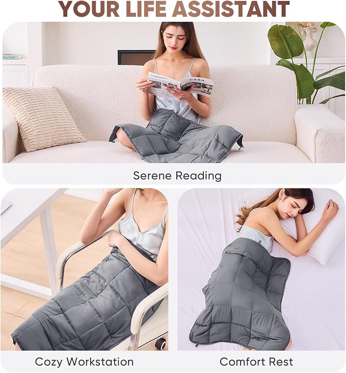 Weighted Blanket for Adults 5lbs, 29"x33", Cooling Heavy Throw Blanket, Microfiber Soft Big Blankets Weighted Comforter, Grey