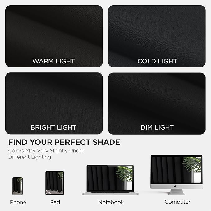 Joydeco Blackout Patio Sliding Door Curtains, Privacy Room Divider Curtains | Extra Wide Thermal Blackout Curtains for Bedroom Living Room, Curtain for Patio Door (Black, 100Wx84L, 1 Panel)