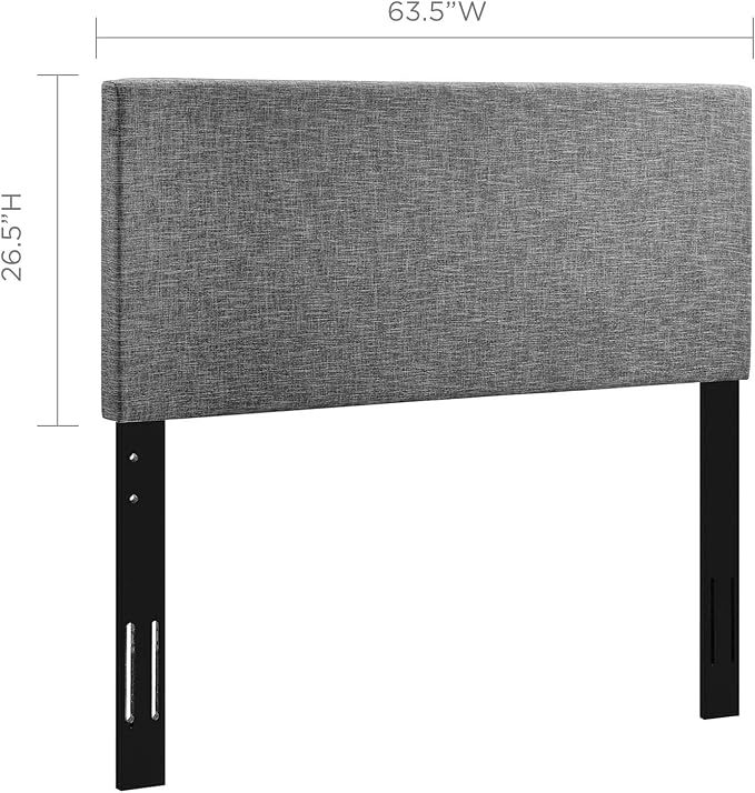Modway Taylor Full/Queen Upholstered Linen Fabric Headboard, Light Gray