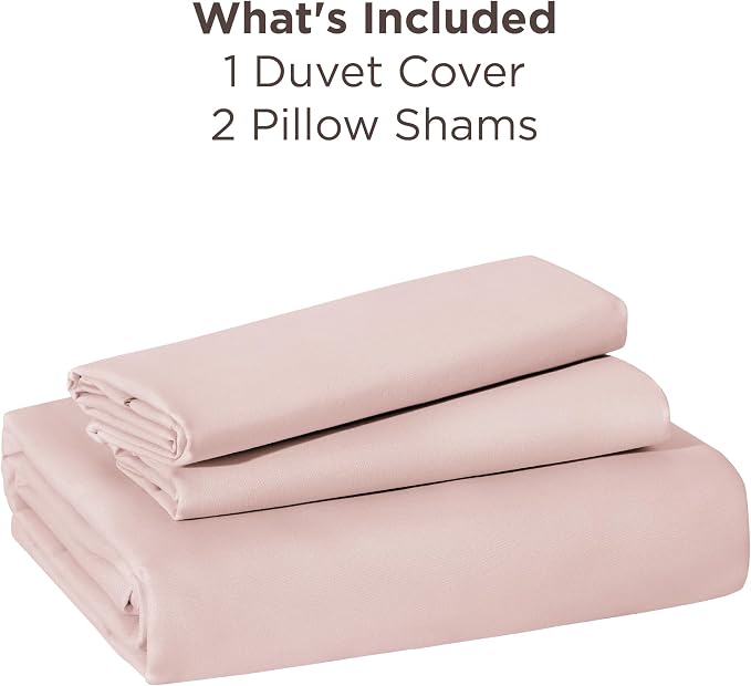 Bedsure Duvet Cover King Size, 3Pcs Double Brushed Bedding Set, Rose Pink | For Kids & Adults, 104"x90" Comforter Cover, Hotel Luxury, All Season, Breathable, Easy Care, Lightweight, Zipper Closure