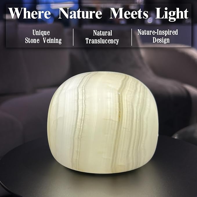 Marmor Marble Lamp Table Lamp Unique Stone Touch Lamp Pat Lamp Type-C 3 Way Bedside Lamp Ambient Light Bedroom Stands Night Light Decorative LED Warm Portable Lamp Rechargeable (Mid Century Modern)