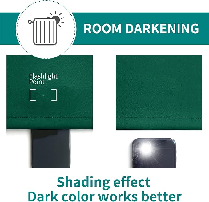 BGment Emerald Green Blackout Curtains for Bedroom 69 Inch Long - 2 Panels | Grommet Top, Black Out, Room Darkening, Sunblock, Thermal Insulated, Window Drapes for Kids Boys Room, 55x69 Inch