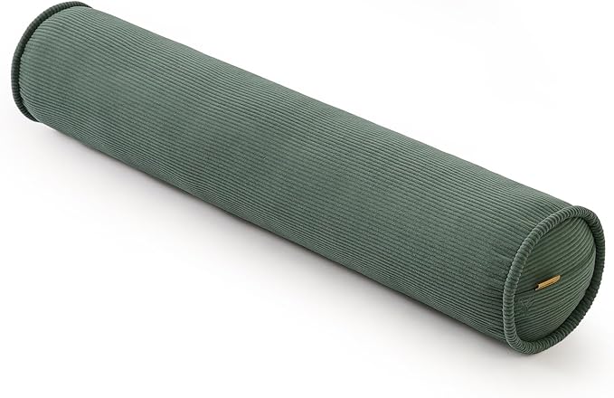 Long Pillow for Bed – Corduroy Round Bolster Pillow for Adults, Decorative Body Pillow for Sleeping or Sofa Support,47 x 7.87 Inches,Peacock Blue