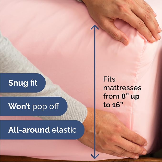 Cal King 6 Piece Bed Sheet Set - Breathable & Cooling Sheets - Baby Pink | Ultra-Soft Hotel Luxury Bedding Set with 8-16 Inch Deep Pockets, 1 Flat & 1 Fitted Sheet & 4 Pillowcases, Wrinkle & Fade Free