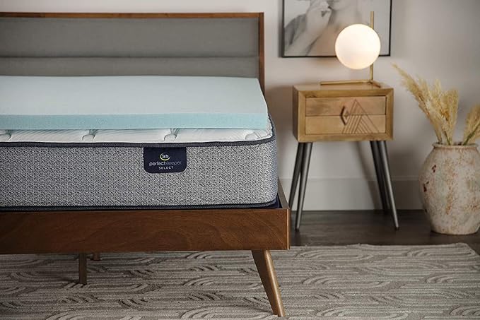 Serta ThermaGel 2-Inch Gel Memory Foam Mattress Topper, King | 2 inch king gel memory foam mattress topper, ThermaGel cooling, pressure relief, CertiPUR-US, made in USA