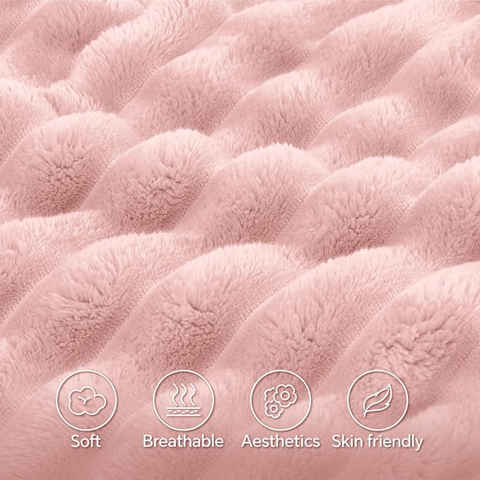 BEDELITE Fluffy Striped Body Pillow Cover with Zipper, Pink, 20x54 | Ultra-soft Faux Fur with 10D Striped Texture, Comfy, Plush, and Cloud-like, Body Pillow Pillowcase for Bed Couch Room Decor