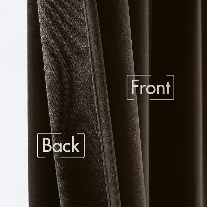 MIULEE Velvet Curtains 52x96 inches Chocolate Brown Blackout Curtains | Luxury, Bedroom Living Room, Thermal Insulated, Super Soft Window Drapes, Rod Pocket & Back Tab, 2 Panels
