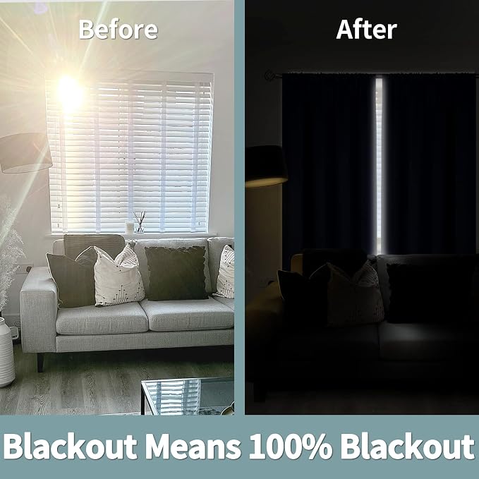 BGment Navy Blue Black-Out 63 Inch Length Curtains for Bedroom Windows with Black Liner, Double Layer Thermal Curtains Room Darkening Curtains with Rod Pocket (52 x 63 Inch, Navy Blue, 2 Panels) | Thermal Insulated, Room Darkening Curtains, Rod Pocket ...