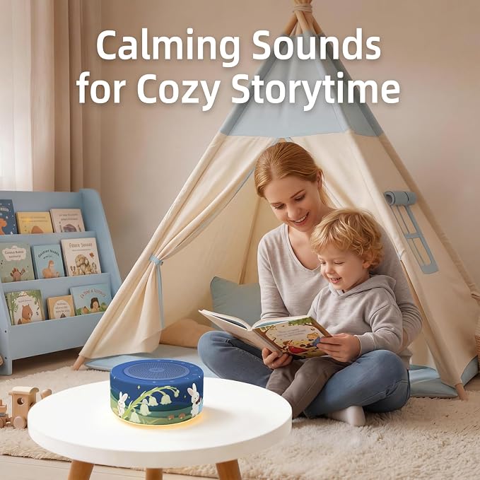 Kipcush White Noise Machine for Baby & Adults, Sleep Sound Machine with 30 Soothing Sounds, 8-Color Night Light, Memory Function, White Noise for Sleeping, Nursery, Office, Travel, Relaxation