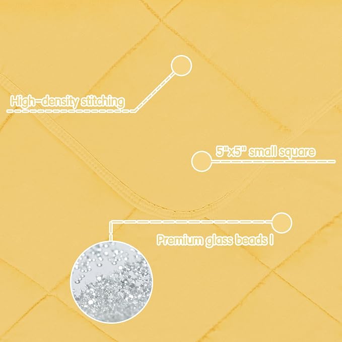 yescool Weighted Blanket (5 lbs, 36" x 48", Yellow) Cooling Heavy Blanket, Perfect for 40-60 lbs, Breathable Throw Blanket Gifts with Premium Glass Bead, Machine Washable