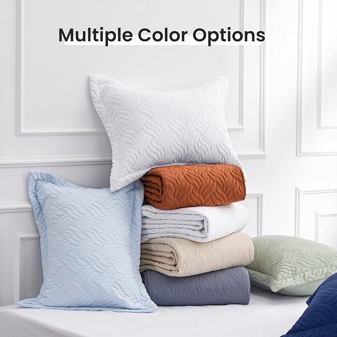 Love's cabin Quilts for Queen Bed Umber Bedspreads Bedding Set - Summer Lightweight Bedspread Comforter - Wave Pattern Bedding Coverlet for All Season - 3 Pieces (1 Quilt, 2 Pillow Shams)