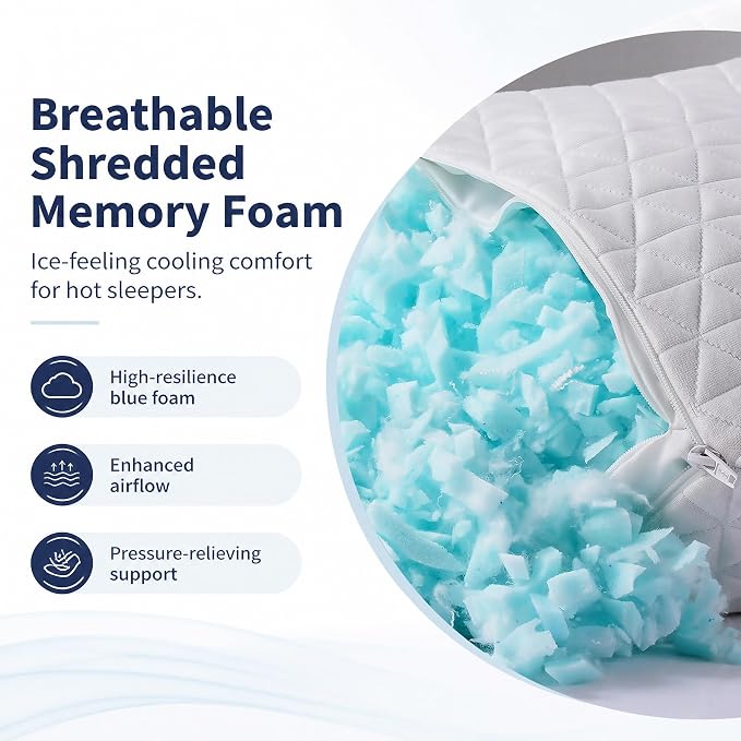 Memory Foam Pillows for Side Sleepers,Firm Bed Pillows King Size Set of 2 | Adjustable,with Washable Removable Cover,Support,Cooling and Breathable for Hot,Side,Back,Stomach Sleepers,Hypoallergenic