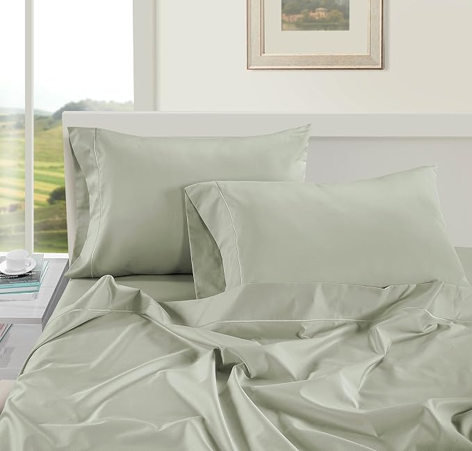 LANE LINEN 100% Egyptian Cotton Bed Sheets sábanas Queen, Soft & Comfy Luxury Hotel Like Thick Bedding Sheets & Pillowcase Set, Machine Wash Cooling 16'' Queen Deep Pocket Sheet Set Driftwood Grey