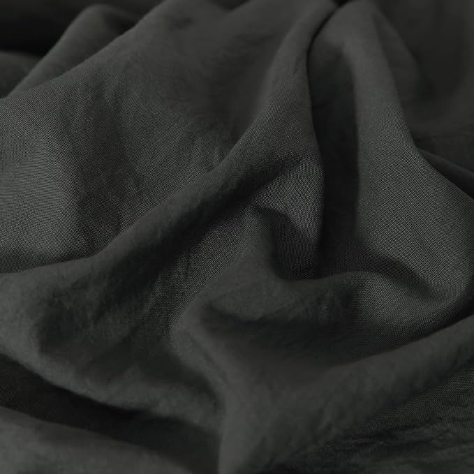 Bedorm Black Duvet Cover Twin Pleated Ruffled Bedding Set Shabby Chic Lace Ruffle Fringe French Country Room Decor Super Soft Cozy Black Boho Duvet Cover Sets