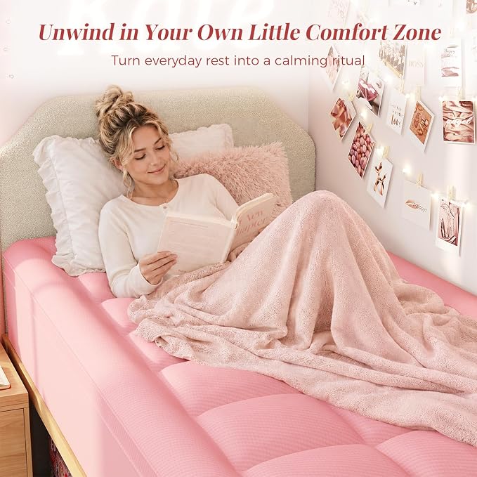 ELEMUSE Twin XL College Dorm Essentials 3 Inch Memory Foam Mattress Topper | Dual Layer Design, 2 Inch Cooling Gel Foam and 1 Inch Soft Pillow Top Bed Pad, Back to School, Comfortable Support