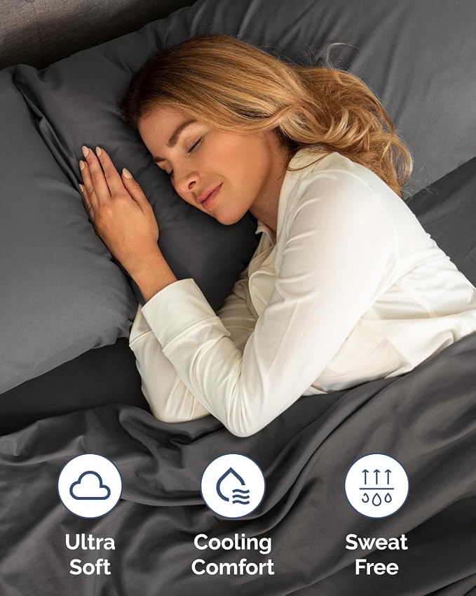 2 Pack Extra Deep Twin XL Fitted Sheets with Extra Deep Pockets - Charcoal | Hotel Luxury Bottom Fitted Sheets Only, Soft, Fade & Wrinkle Free, Breathable & Comfy, All Around Elastic Fitted Sheets