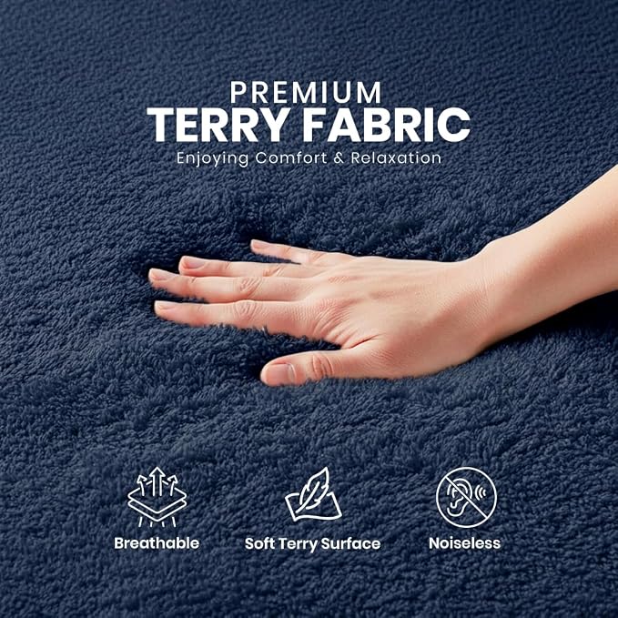 Twin Size Mattress Protector Waterproof, Premium 200 GSM Terry Mattress Cover, Soft & Breathable Bed Cover, Fitted Sheet Style Stretchable Deep Pockets 15" by Utopia Bedding (Navy Blue) | Utopia Bedding 200 GSM Soft & Breathable Mattress Cover, Dirt-Pr...